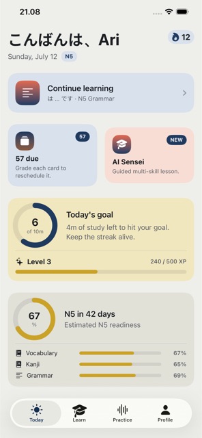 Today dashboard screenshot